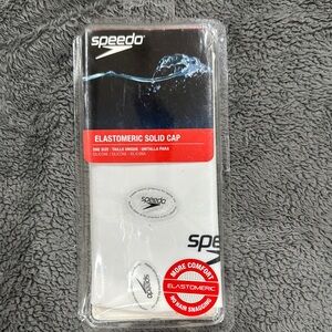Speedo White Elastomeric Swim Cap